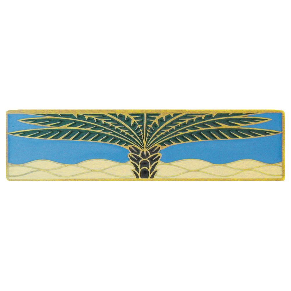 Notting Hill NHP-323-AB-C Royal Palm Pull Antique Brass/Periwinkle (Horizontal)